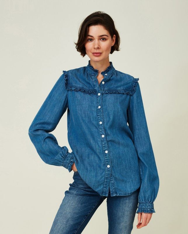 JORDAN LYOCELL RUFFLE BLOUSE