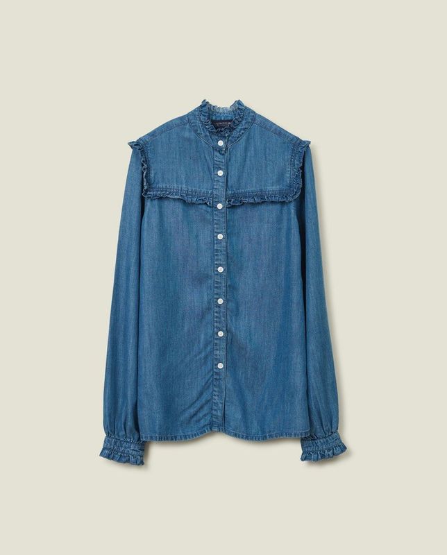 JORDAN LYOCELL RUFFLE BLOUSE