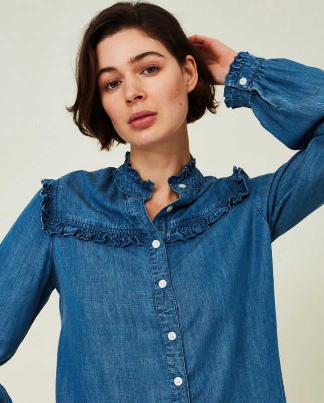 JORDAN LYOCELL RUFFLE BLOUSE