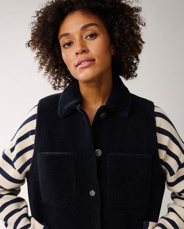 Nadia wool blend pile vest